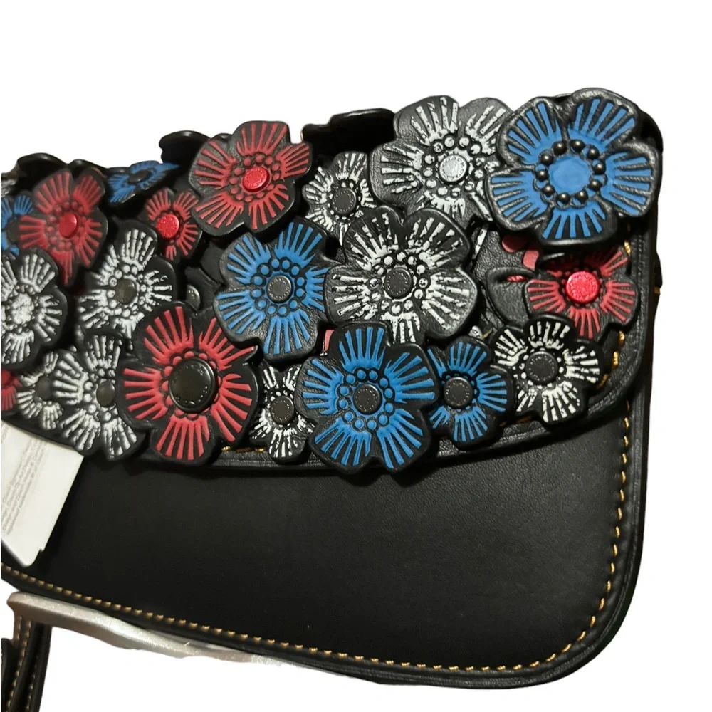 Coach 1941Tea Rose Appliqué Clutch wristlet bag Leather 👀👛🎒👜 - Picture 2 of 9